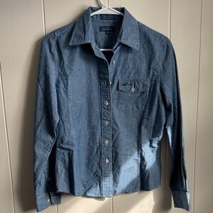 Faconnable Denim Blue Button Down Shirt Sz XS